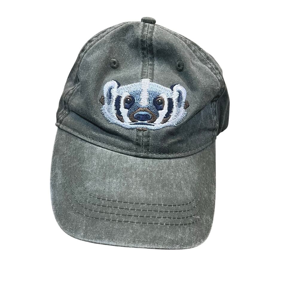 Badger Embroidered Dad Hat Olive Green Adjustable Eco‎ Friendly Cap Mom Hat